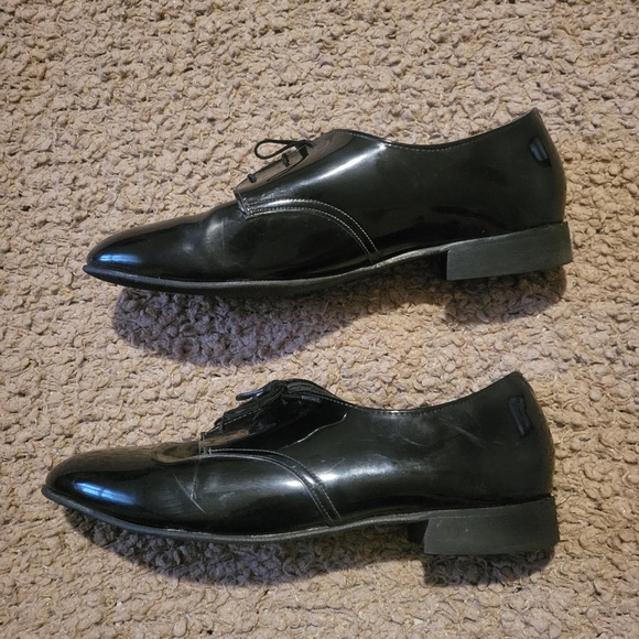 VIBRAM Pointed Toe Shiny Dress Shoes Black Size 10.5 - Picture 8 of 14